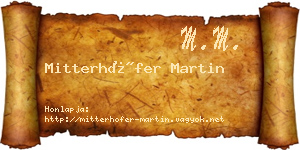 Mitterhöfer Martin névjegykártya