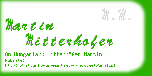 martin mitterhofer business card