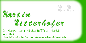 martin mitterhofer business card